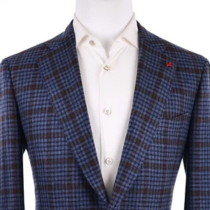 NEW $4,295 Isaia 'Dustin' Dark Aegean Blue Cashmere 2B Men's Sport Coat US 42R - Picture 1 of 18