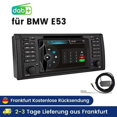 7'' Autoradio DVD CD GPS Navi Wifi RDS USB SWC BT DAB+ Für BMW X5 E53 2000-2007 - Bild 1 von 4