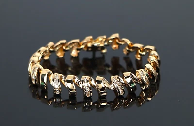$8,500 BH EFFY Oro Amarillo 14k 2.00ct Diamante Marrón Canal Conjunto Brazalete Tenis Foto 1 de 4