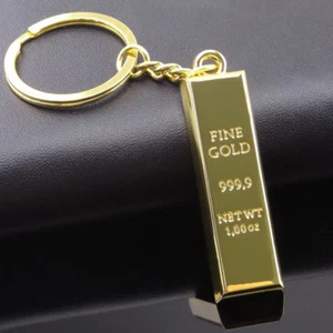 Mini Creative Metall Goldbarren Schlüsselanhänger Schlüsselring Schlüsselanhänger Geschenk 1 Stck. - Bild 1 von 4