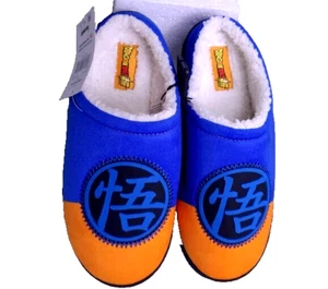 Dragon Ball Z Slippers Men Size 7/8 Logo Micro Plush Clog Slip on Ground Up NEW - Picture 1 of 15