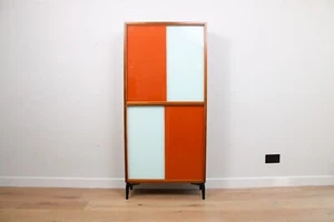 A vintage mid-century solid Teak bookshelf with sliding glass doors - Picture 1 of 18
