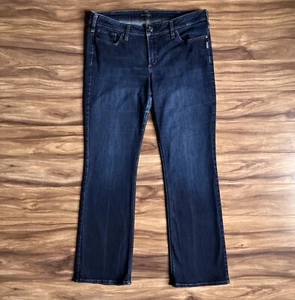 Silver Jeans Womens 14 L33 Blue Elyse Slim Boot Dark Wash Stretch Denim Pants - Picture 1 of 12