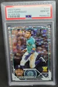 2023 Topps Julio Rodriguez Collectors Box Silver Foil Rookie Cup PSA 10 - Picture 1 of 2