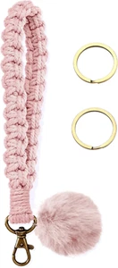 Keychain Wristlet, Woven Handmade Wrist Lanyard for Keys, Wrist Key Chains with - Picture 1 of 12