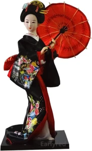 12” Japanese Geisha Kimono Doll 30cm – Asian Collectible Figurine Red Gift Décor - Picture 1 of 12
