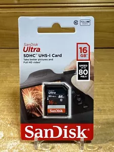 SanDisk 16 GB Ultra SDHC SDXC SD Class 10 80MB/S High Speed 533X Card UHS-I HD - Picture 1 of 2