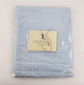 Pottery Barn Kinder Kleinkind Bett Bettbezug blau Gingham Chambray Neu aus altem Lagerbestand - keine Kissenbezüge - Bild 1 von 7