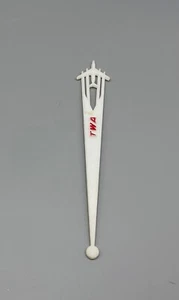 TWA Airline swizzle stick airplane Spir-It 6" logo vintage white - Picture 1 of 6