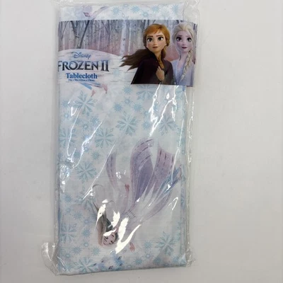 NEW Sealed Disney Frozen II |  Anna & Elsa 52" x 70" Blue & White Tablecloth - Image 1 of 4