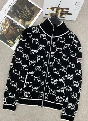 Cárdigan GUCCI Monograma GG Jacquard Cremallera Foto 1 de 3