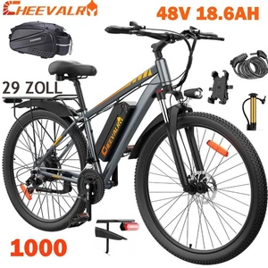 29 Zoll E-Mountainbike 48V 18,6AH E-Bike 1000W Elektrofahrrad 21-Gang 50 km/h - Bild 1 von 18
