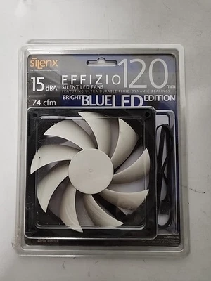 Silenx 15 dBA / 74 CFM / 120 mm  EFFIZIO Bright BLUE LED Edition New In Package. - Image 1 of 2