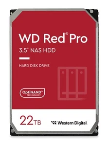 WD Red Pro 22TB NAS 3.5" Internal Hard Drive - 7200 RPM Class, SATA 6 Gb/s, CMR, - Photo 1/5