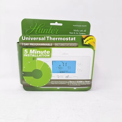 Hunter Home Comfort 44378 Digital 7 Day Programmable Thermostat White - Image 1 of 4
