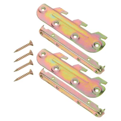  2 Sets Iron Bed Frame Attachment Brackets Hidden English Mounting Rail - Image 1 of 4