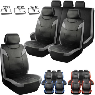 For Chevrolet Malibu Car Seat Covers PU Leather Full Set Front & Rear Protectors Foto 1 de 4