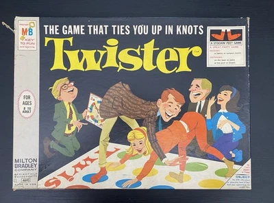 复古 1966 年 MILTON BRADLEY TWISTER 游戏原版第 1 版 - 100% 完整! — 第 1/4 张图片