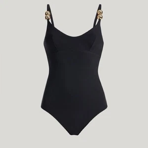 Wolford Black Gold Bubble 1 Pc Swimsuit. Sz L. NWT! - Picture 1 of 20