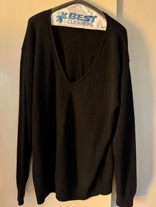 Women's V Neck Black Pullover XL Earth Body - Picture 1 of 6
