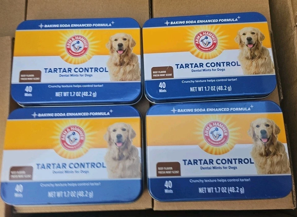 Рука и молоток для домашних животных контроль зубного камня стоматологические мяты собаки мяты упаковка 4 шт. - срок годности 09/2026 - Изображение 1 из 1