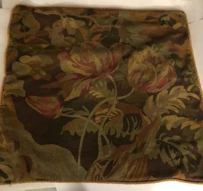 "Tapiz floral Pottery Barn de lino mezcla de algodón 24""x 24"" funda de almohada ropa de cama" Foto 1 de 4
