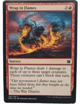 MTG Magic The Gathering Wrap In Flames Sorcery Card Red Fate Reforged 2015 - Image 1 of 2