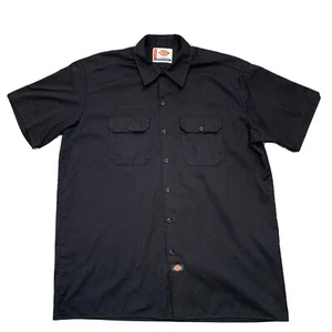 Vintage Dickies Button Up Work Shirt Black Mens X-Large Big/Tall Workwear - Picture 1 of 5