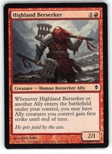 Highland Berserker *Common* Magic MtG x1 Zendikar SP