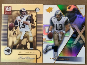 Lotto Kurt Warner Donruss Elite 2000 + SPx 2° anno St Louis Rams - Foto 1 di 2