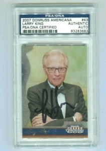 Larry King 2007 firmado Donruss Americana PSA/ADN autógrafo presentador de programas de entrevistas - Imagen 1 de 1