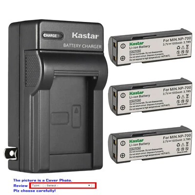 Kastar 电池交流壁式充电器适用于柯尼卡美能达 NP-700 Dimage X50 Dimage X60 — 第 1/4 张图片