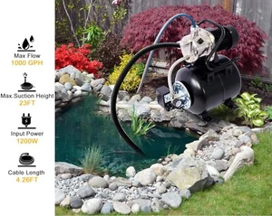 Mehrzweck-Wasserpumpe 1,6 PS flache Brunnenpumpe mit Druckbehälter 1320 Gallonen - Bild 1 von 19