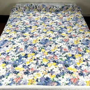 Vintage Springs Home Floral Fabric Shower Curtain Balloon Top 70"x70" Cottage - Picture 1 of 17