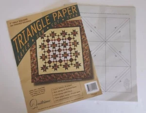Papel triangular Quiltime 2” medio cuadrado 900 cuadrados acabados capa coser corte rasgar - Imagen 1 de 5