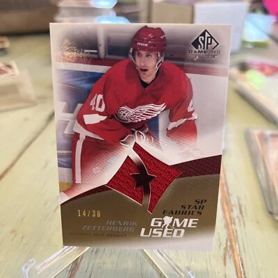 2003-04 SP Game Used Star Fabrics Jersey HENRIK ZETTERBERG #102 Red Wings 14/30 - Image 1 of 3