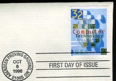 Computer Technology 50th anniversary-1st day issue-Golden Replica - Image 1 of 3