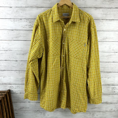 Carhartt Mens XL Button Up Shirt long Sleeve Workwear Yellow plaid S255 BTY - Image 1 of 4