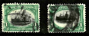 Sc #295 2 Vignette Shift Flying & Sinking Ships EFO 1 Cent PAN AM 1903 US 25E52 - Picture 1 of 1