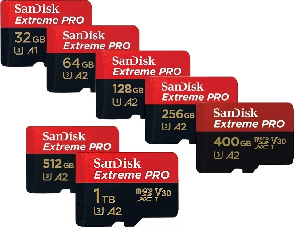 SanDisk Extreme Pro 32GB 64GB 128GB 256GB 512GB 1TB 2TB microSDHC microSDXC LOT - Image 1 of 1