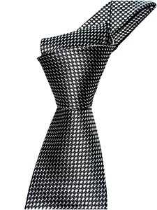 $270 NWT TOM FORD Black w/ White stitch dash geometrics 3.5” silk neck Tie ITALY - Picture 1 of 6