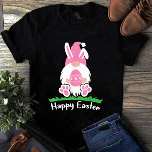 Pink Easter Bunny Gnome Happy Easter Day Gift Tshirt - Picture 1 of 1