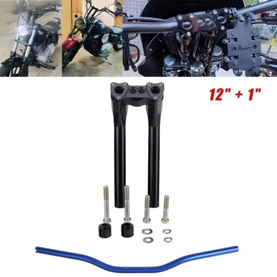 1.5" Pullback Handlebar Riser 12" or 13" Rise & 1" Handlebar Fit Harley-Davidson - Image 1 of 4