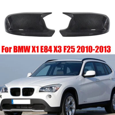 Tapa de cubierta de espejo retrovisor aspecto fibra de carbono 2 piezas para BMW X1 E84 X3 F25 2010-2013 Foto 1 de 4