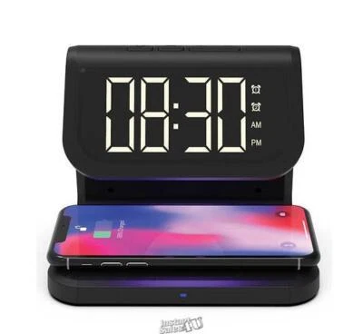 SuperSonic Wireless Charger Alarm Clock Sanitize Cleaner dock Phone Charging - Image 1 of 2
