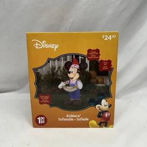 Disney Scarecrow Thanksgiving Mickey Mouse Airblown Inflatable Light Up 3.8 Feet - Picture 1 of 5