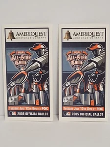 Lot of 2 UNPUNCHED MLB All Star Ballot 2005 - Detroit Comerica Park COLLECTIBLE - Picture 1 of 6