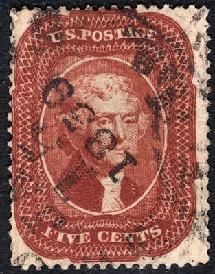 Scott 28A, BEAUTIFUL RARE SHADE, PF Cert - Image 1 of 3