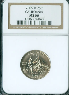 2005 D CALIFORNIA QUARTER NGC MS66 . - Image 1 of 2