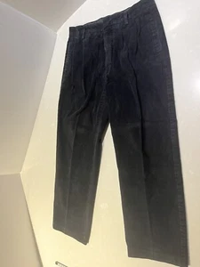 Pantalone in velluto a coste nero 34x30 (27 effettivo) vestibilità ampia plissettato davanti nautica - Foto 1 di 6